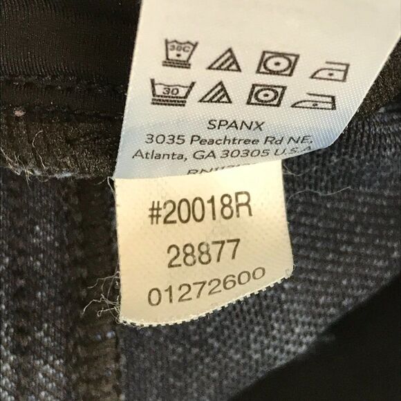 Spanx Jean-ish Ankle Leggings Women's Size Medium Dark Wash Stretch Pockets - Picture 14 of 14